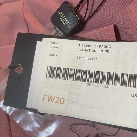 NWT Weekend Max Mara Size 2 Fauno 96% Wool Wide Leg Pants in Antique Rose pink - Picture 5 of 10